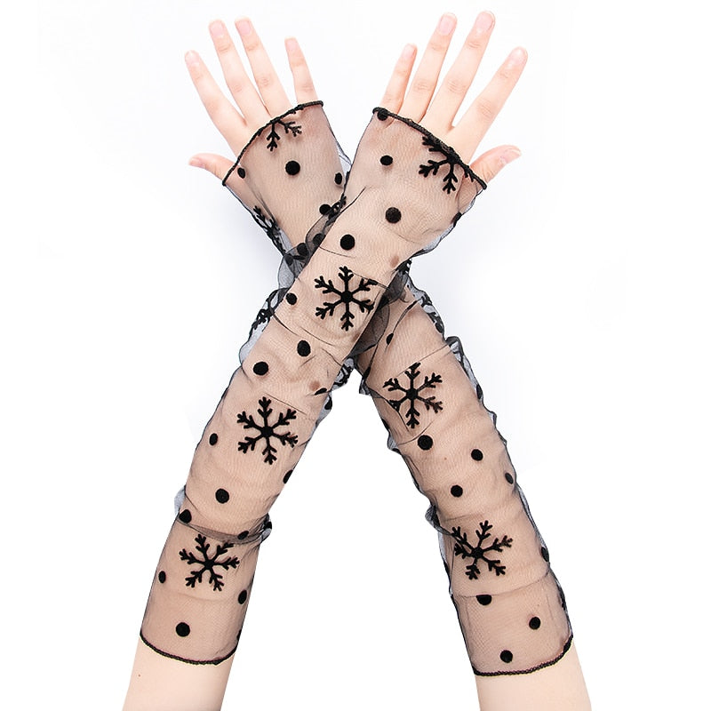 Long Black Fishnet Fingerless Gloves in Multiple Colors Lord and Lady Towers