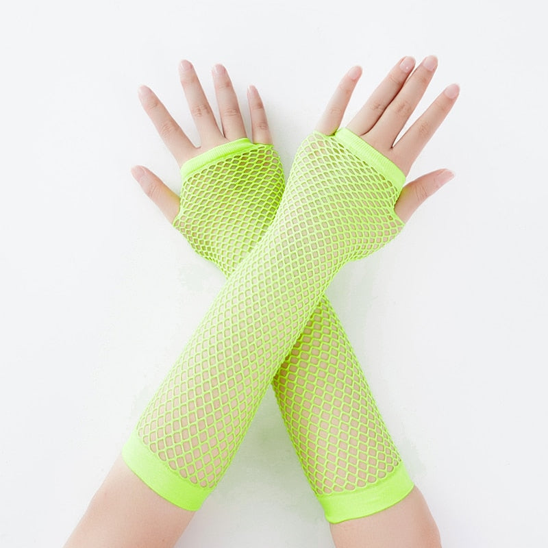 Long Black Fishnet Fingerless Gloves in Multiple Colors Lord and Lady Towers