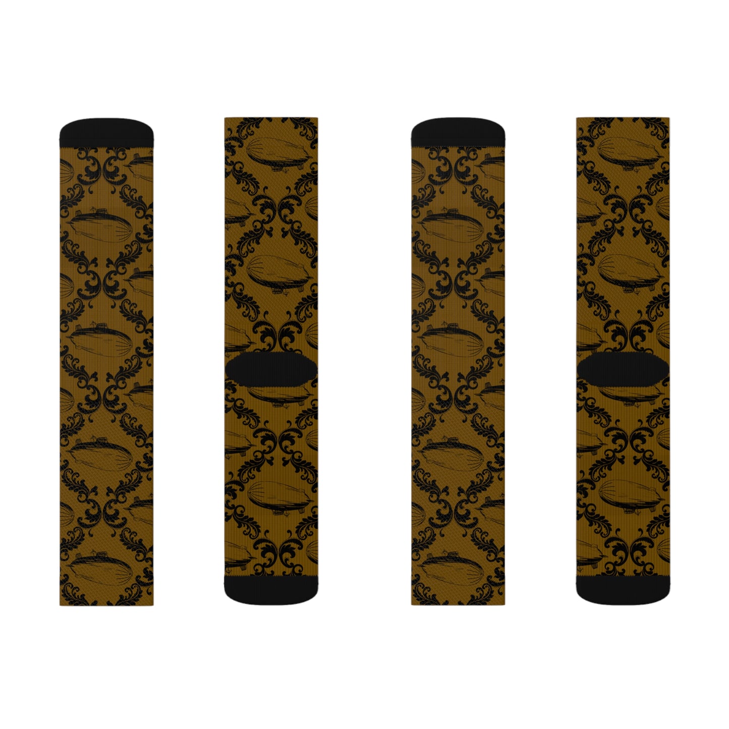 Airship Damask Steampunk Inspired Socks Lord and Lady Towers