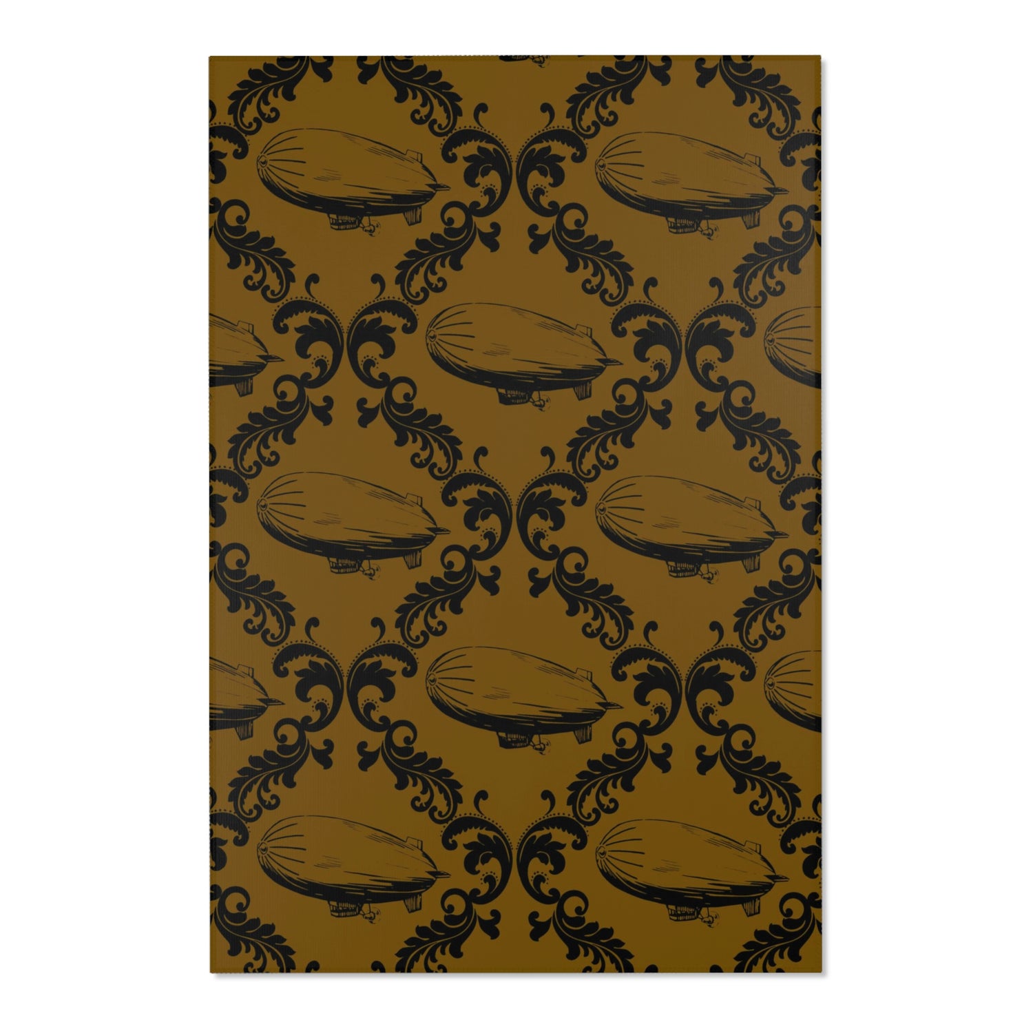 Steampunk Airship Damask Rug Lord and Lady Towers