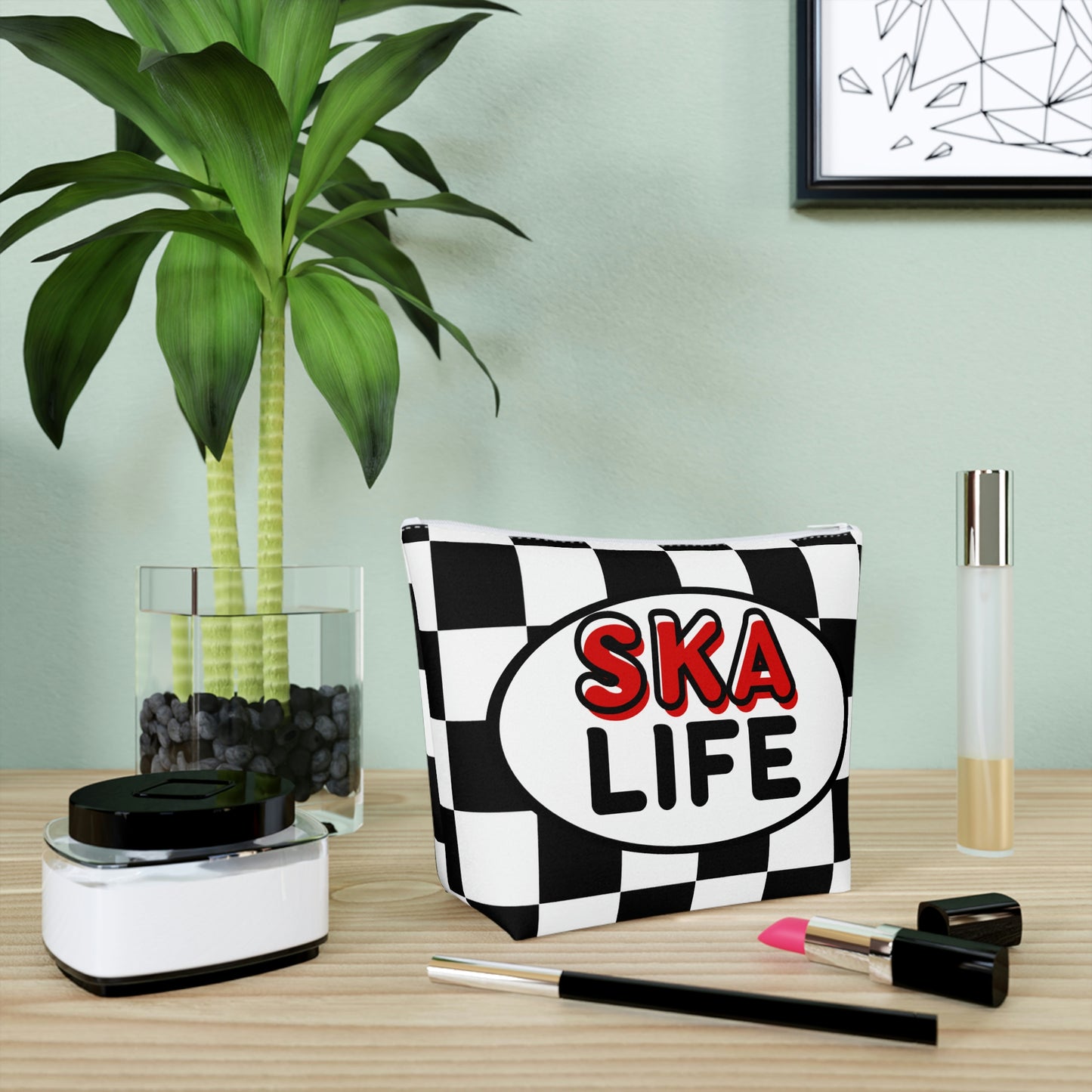 Ska life retro checkered Makeup Bag