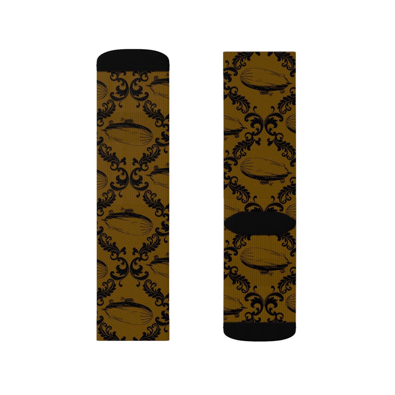 Airship Damask Steampunk Inspired Socks Lord and Lady Towers