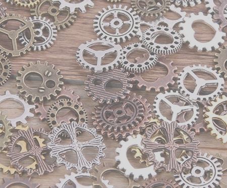 60PCS Small (8-15mm) Metal Steampunk Cogs & Gears Lord and Lady Towers