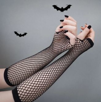 Long Black Fishnet Fingerless Gloves in Multiple Colors Lord and Lady Towers