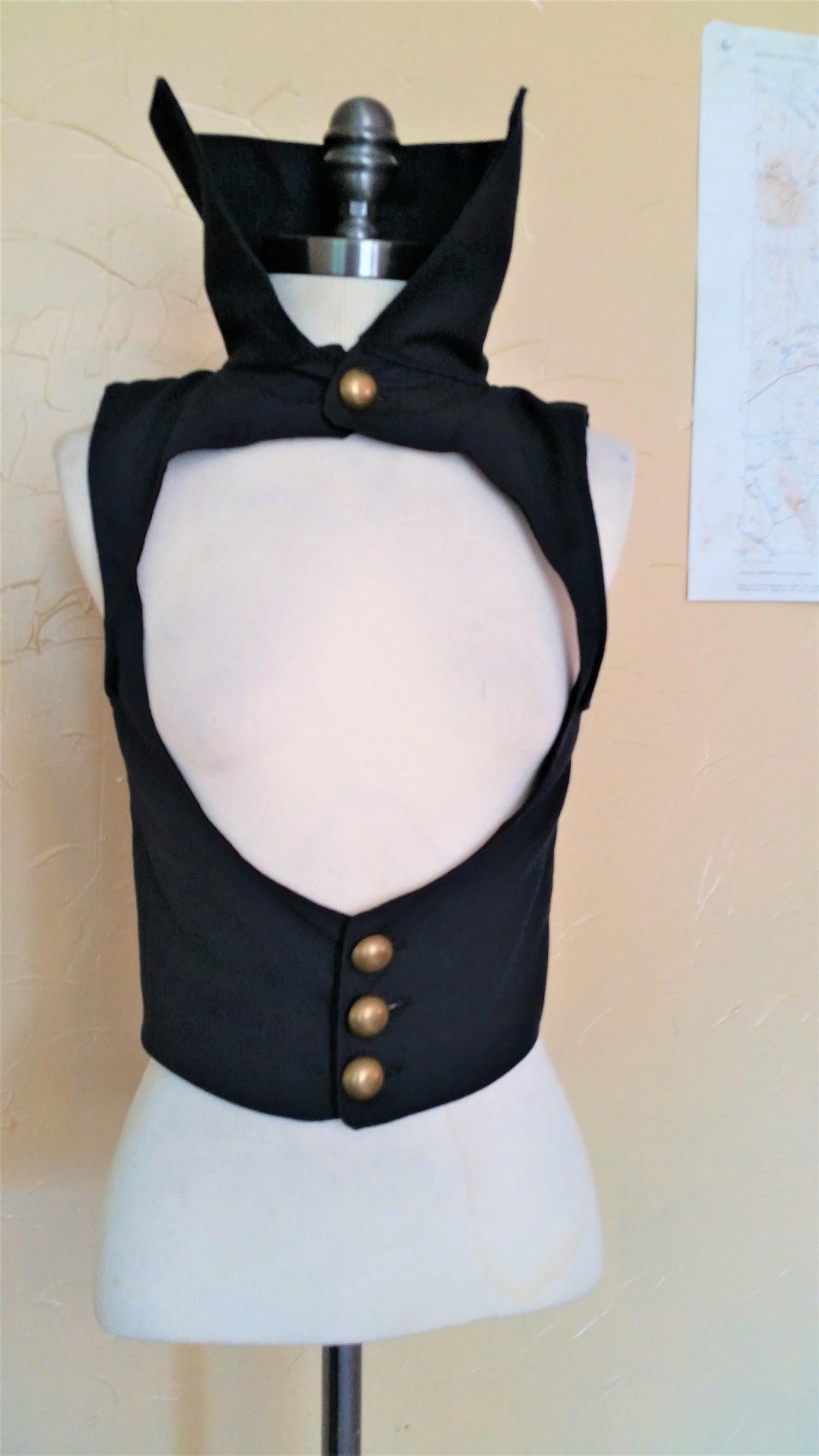 Black Gothic Steampunk Waistcoat Vest Lord and Lady Towers