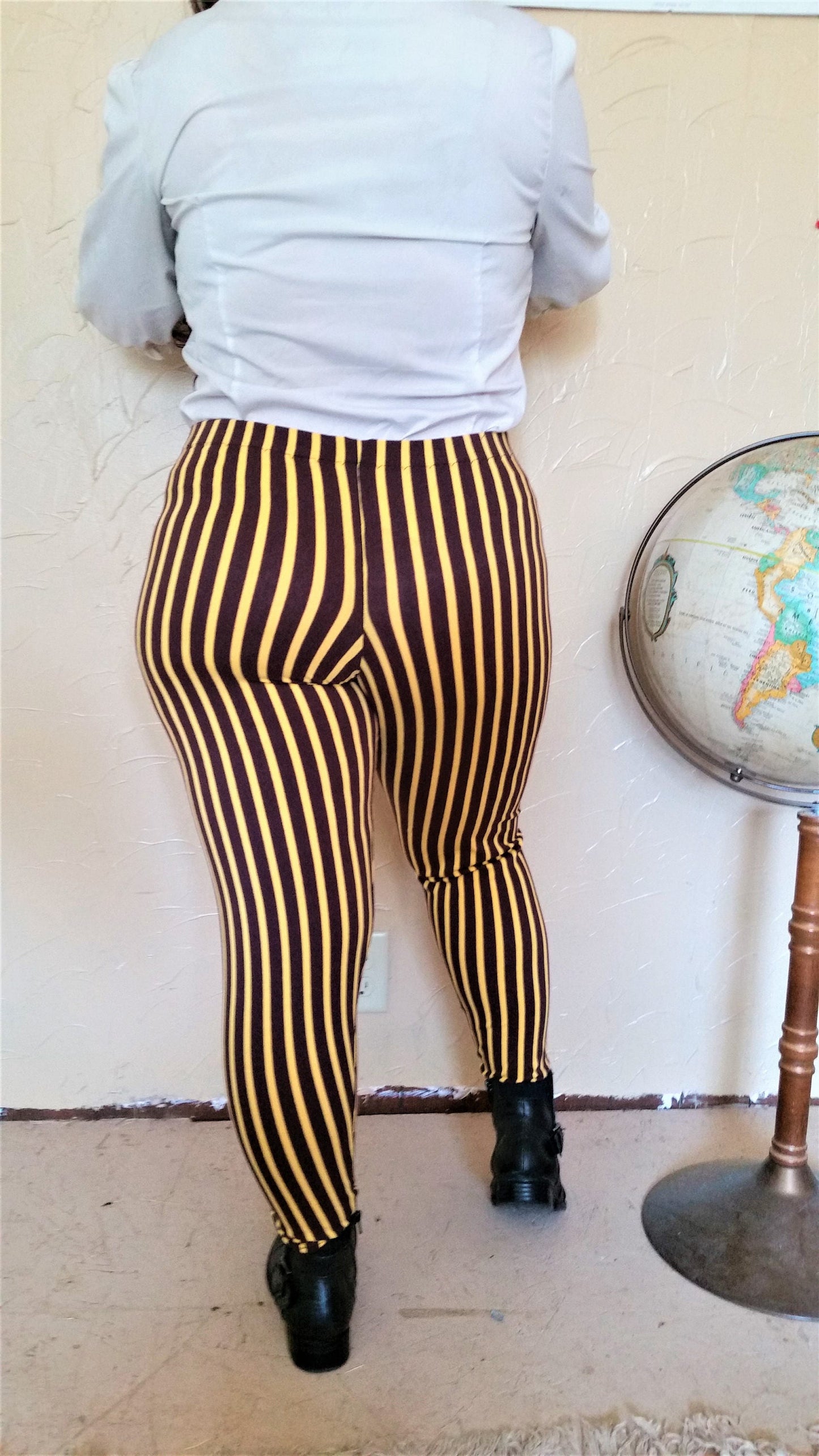 Steampunk Circus Striped Stretch Leggings Lord and Lady Towers
