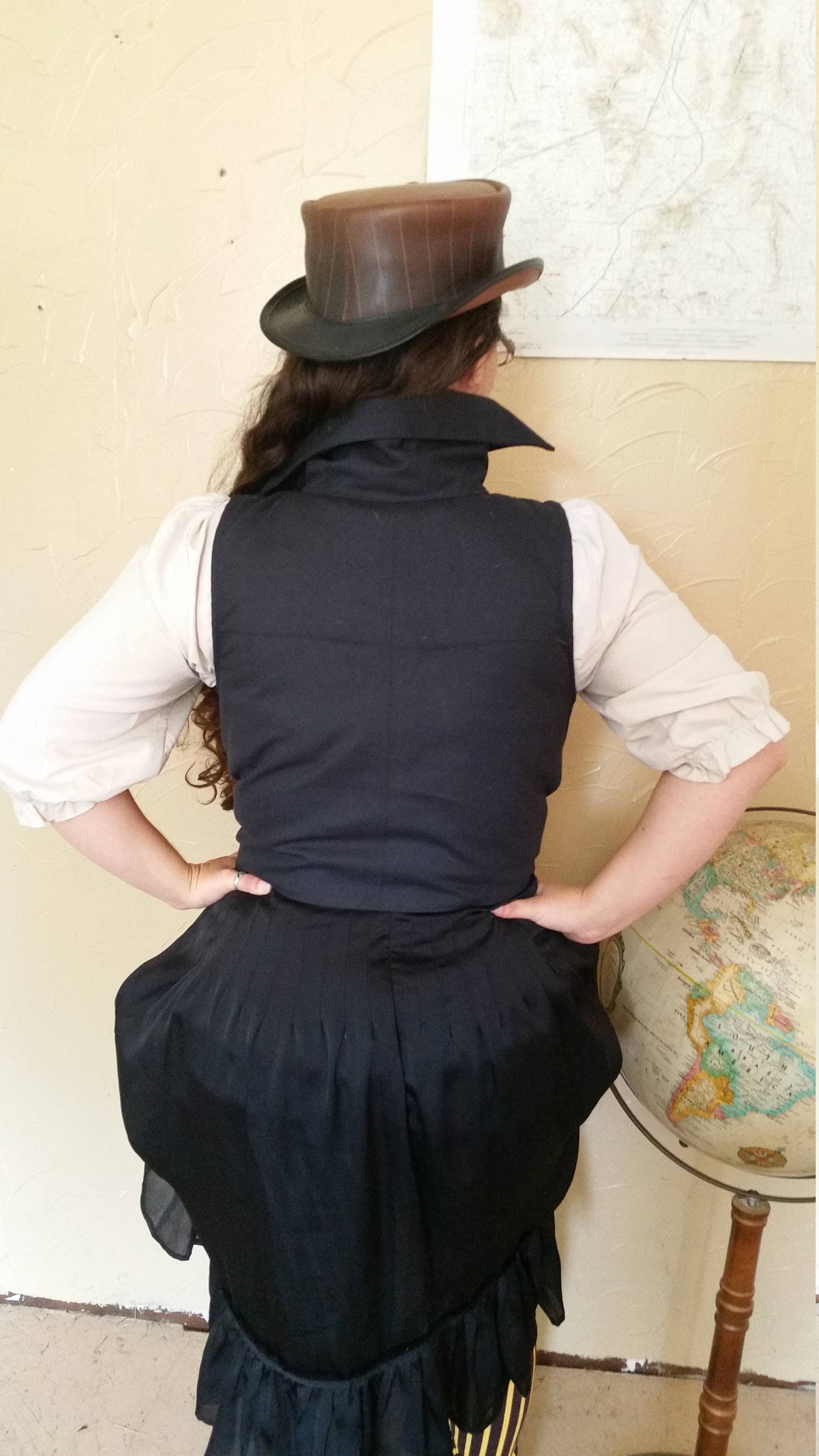 Black Gothic Steampunk Waistcoat Vest Lord and Lady Towers