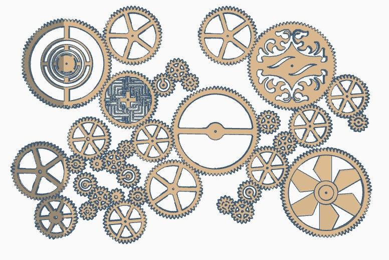 Large Steampunk Elegant Gear SVG Laser Cut Ready File Lord and Lady Towers