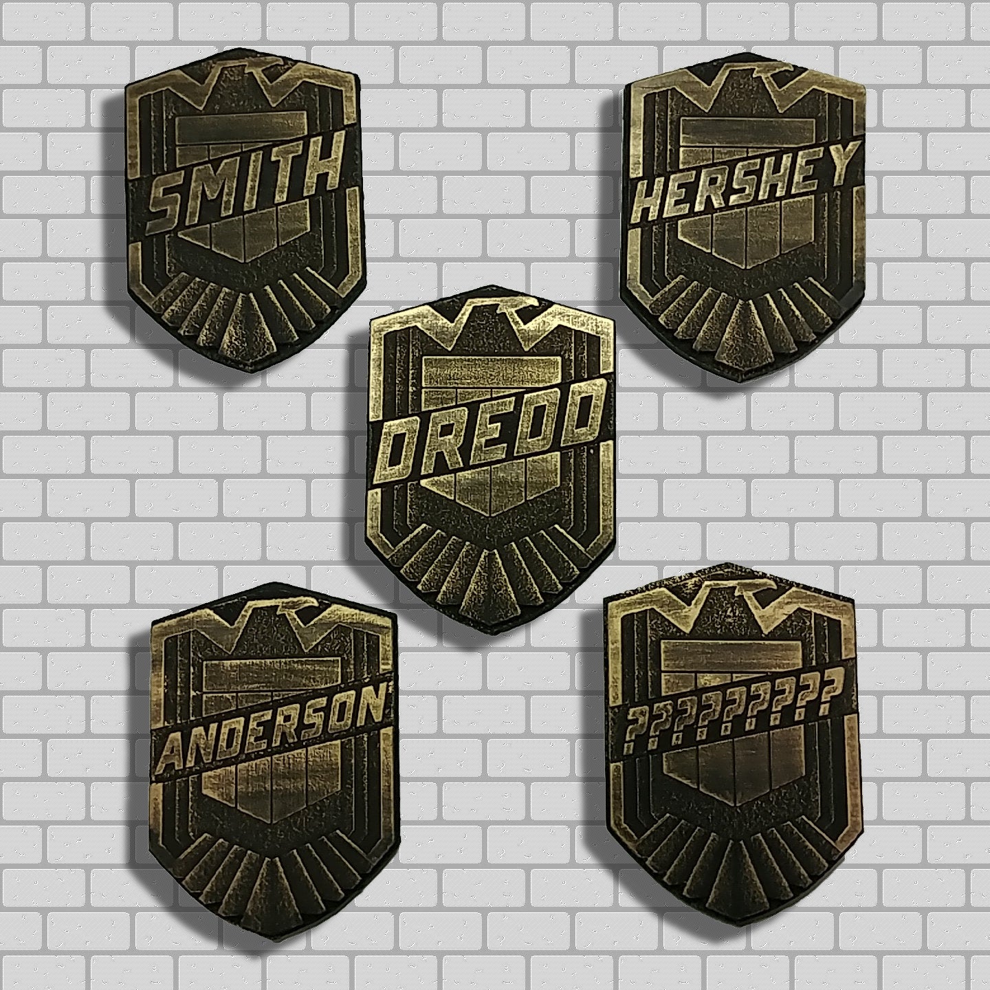 Custom Name Wooden Judge Dredd Badge with Magnetic Backing included. Durable! Lord and Lady Towers