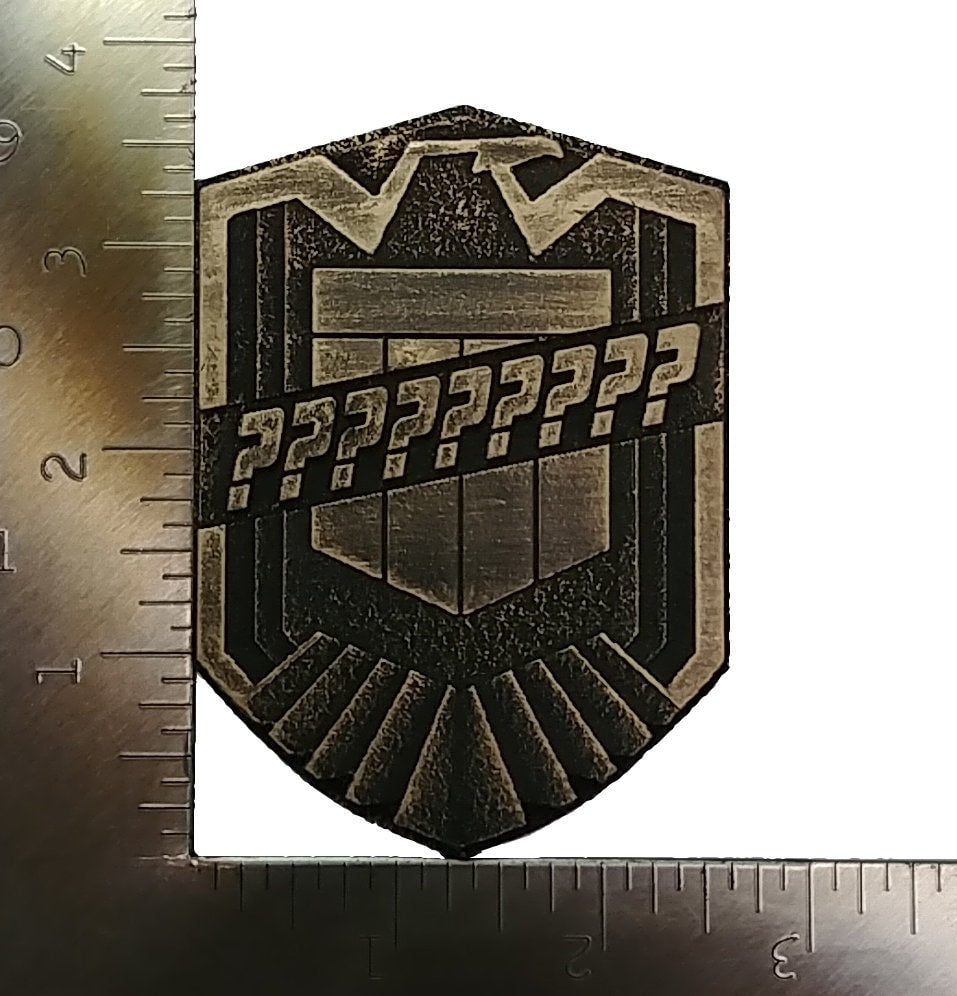 Custom Name Wooden Judge Dredd Badge with Magnetic Backing included. Durable! Lord and Lady Towers