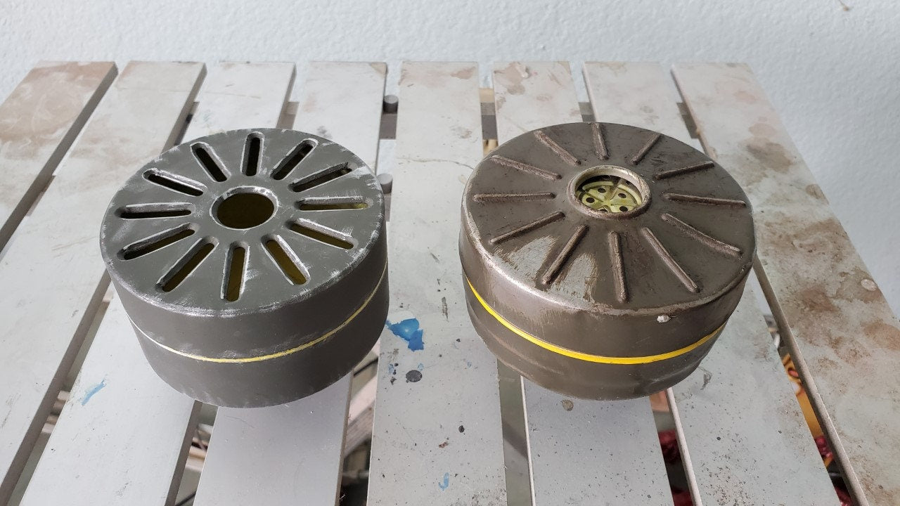 3D print file for Gas Mask Canister Air Filter Soviet Style Lord and Lady Towers