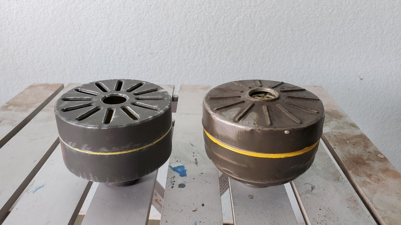 3D print file for Gas Mask Canister Air Filter Soviet Style Lord and Lady Towers