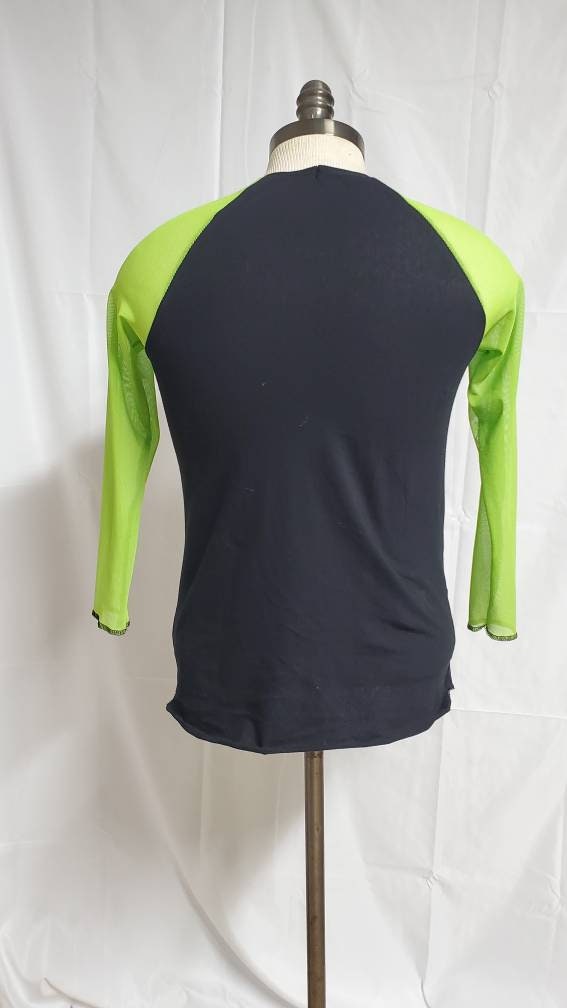 Street Fashion Style Cyberpunk  Death Japanese Kanji Raglan Mesh Shirt Size Medium Lord and Lady Towers