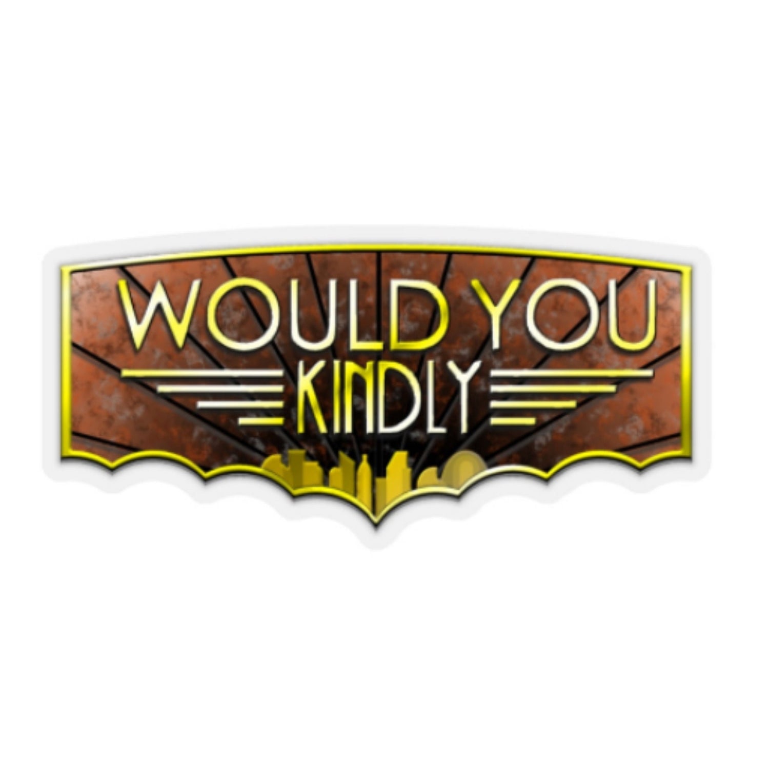 Would You Kindly Bioshock Inspired Aluminum Backed Stickers Lord and Lady Towers