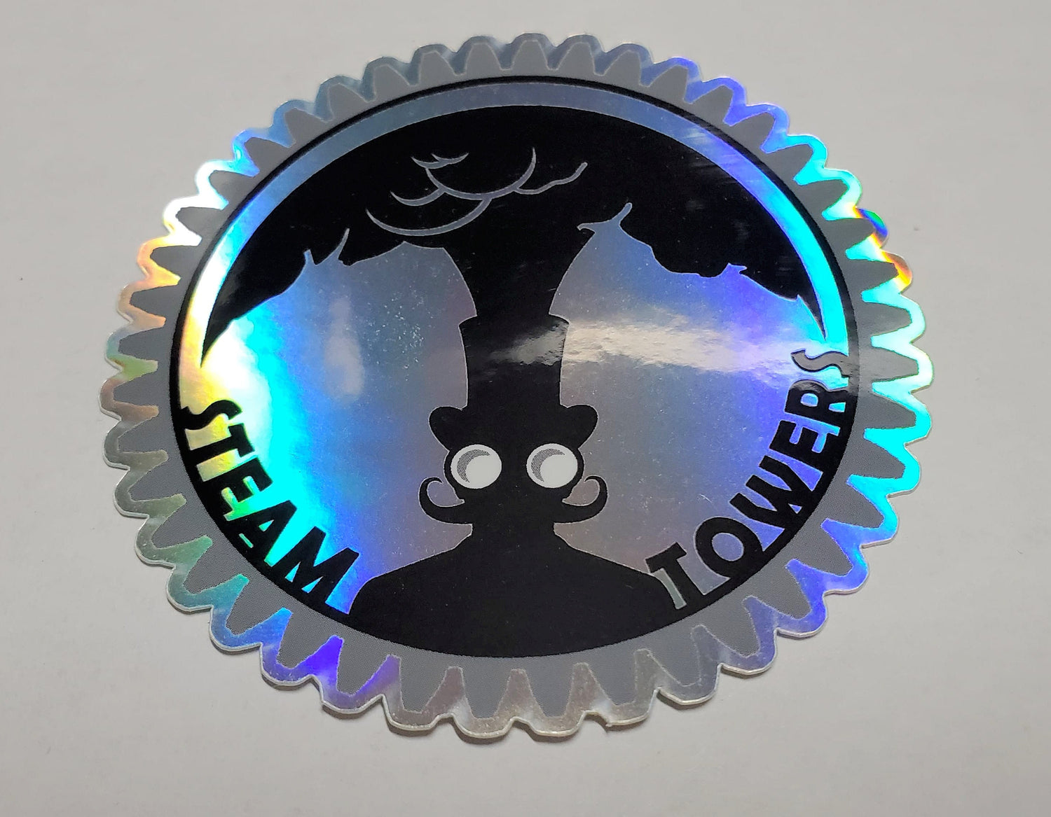 Holographic Steampunk Gear Steamtowers Sticker Lord and Lady Towers
