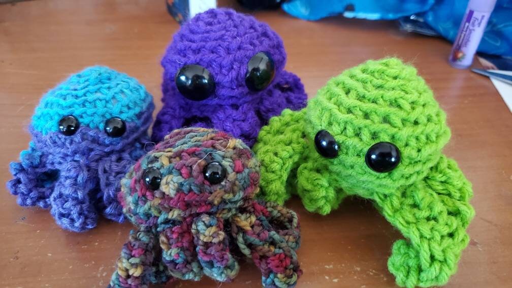 Octobabies Crocheted Adoptable Octopus Plush Lord and Lady Towers