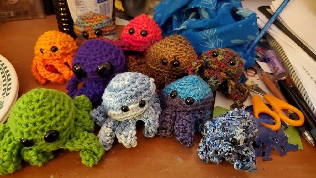 Octobabies Crocheted Adoptable Octopus Plush Lord and Lady Towers