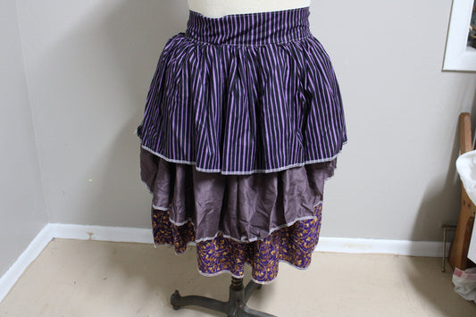 Tim Burton Inspired Purple and Black Striped Steampunk / Goth Bustle Size M+ Lord and Lady Towers