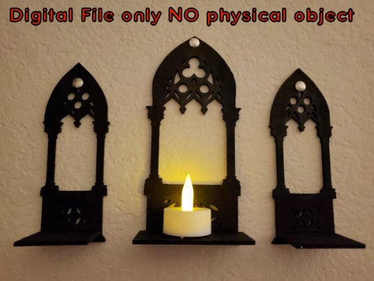 Gothic Arch Architecture Candle holder Digital Files for Laser cutter, 3D Printer, Cricut, ETC. Lord and Lady Towers