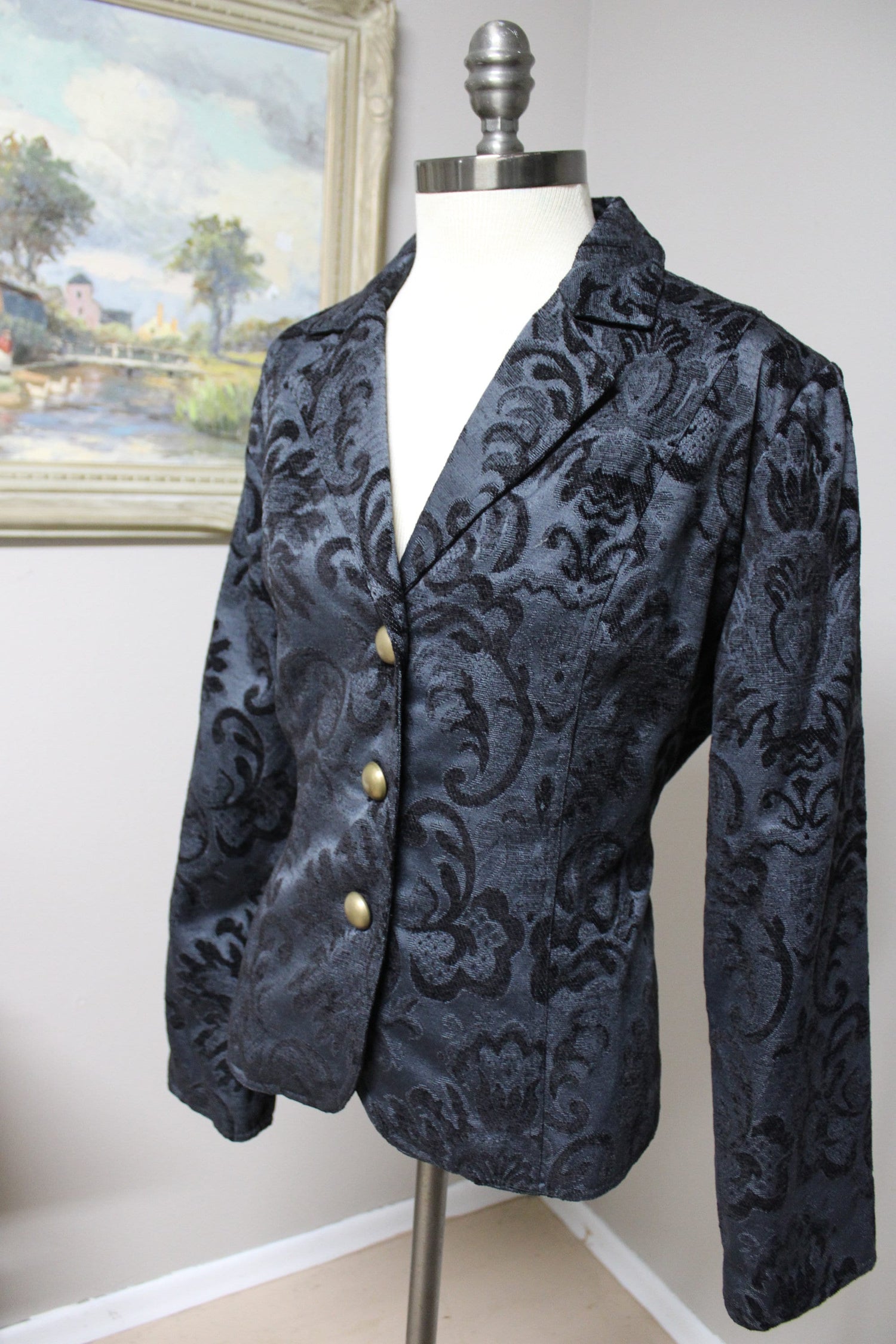 Distressed Gothic Vampire Pirate Brocade Jacket Size L /XL Lord and Lady Towers