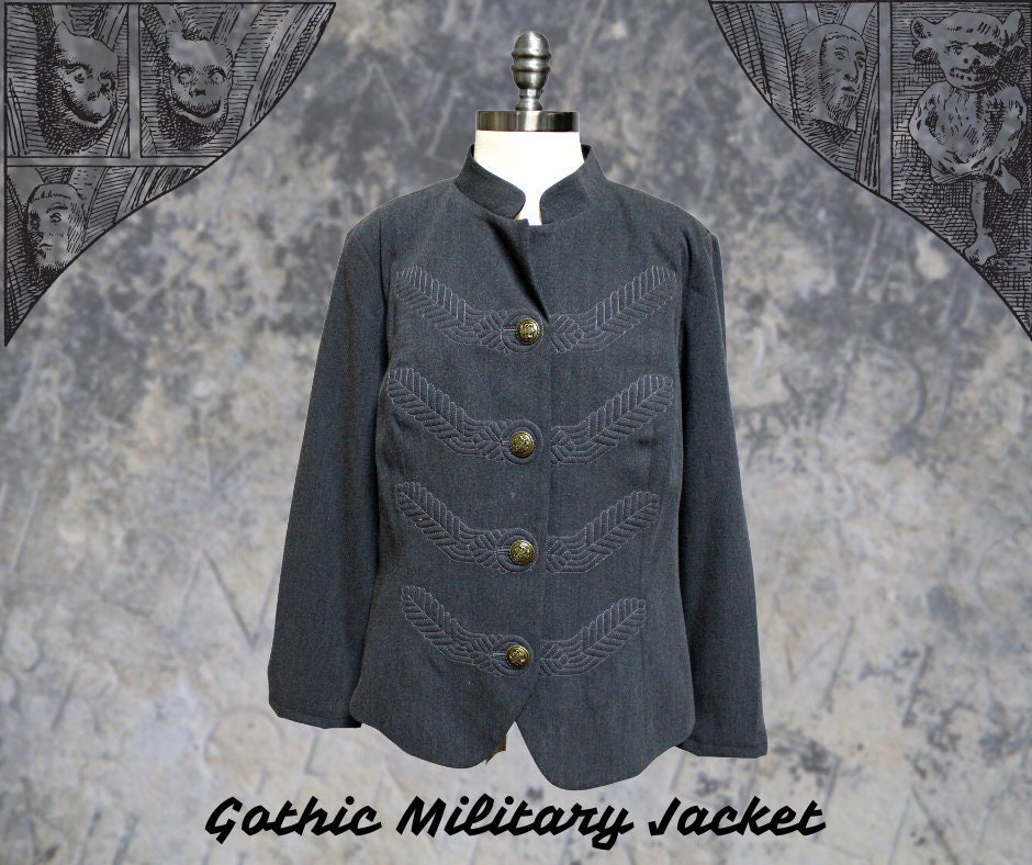 Gothic Military Upcycled Jacket size XL Lord and Lady Towers