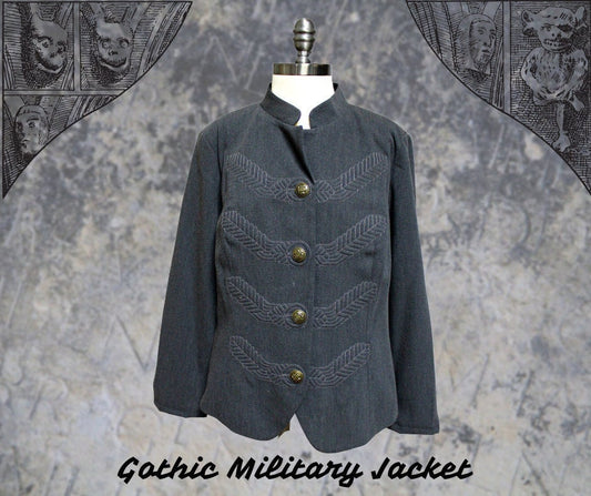 Gothic Military Upcycled Jacket size XL Lord and Lady Towers