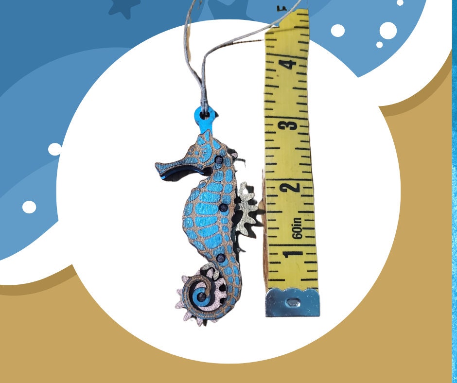 SALE! Steampunk Kinetic Seahorse Pendant with Moving Gears! Lord and Lady Towers