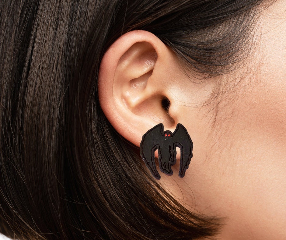 Fun Mothman Cryptid Post/Stud Earrings Lord and Lady Towers