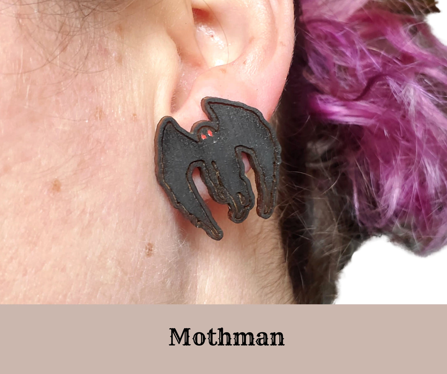 Fun Mothman Cryptid Post/Stud Earrings Lord and Lady Towers