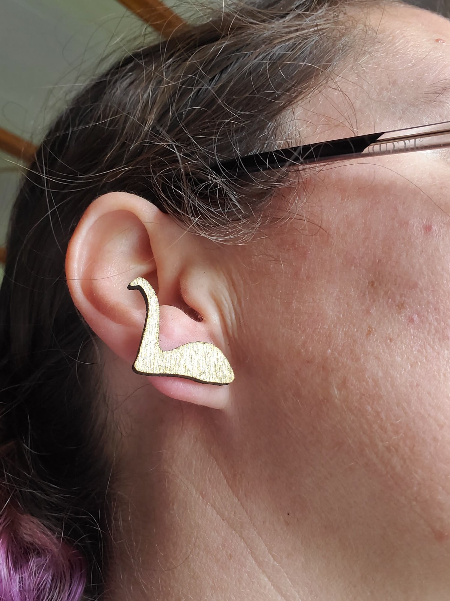 Loch Ness Monster Nessie Stud Earrings in either Black or Gold Lord and Lady Towers