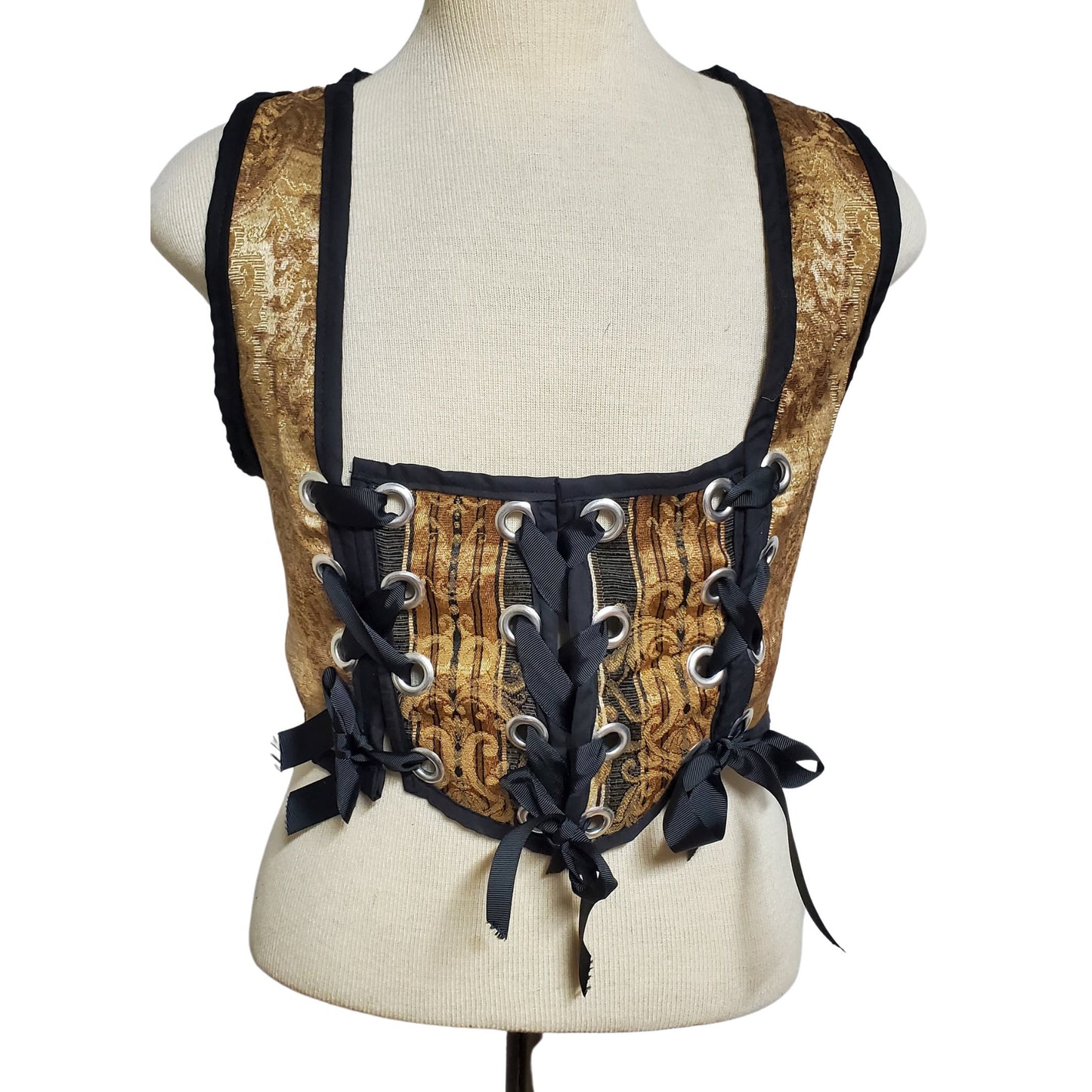 Mid Bust/ Under Bust Renaissance Corset Size 12 with 3 tie locations with  filigree Boned