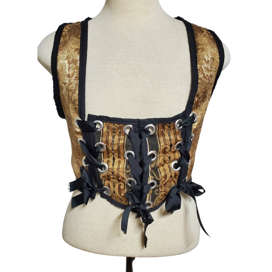 Mid Bust/ Under Bust Renaissance Corset Size 12 with 3 tie locations with filigree Boned Lord and Lady Towers