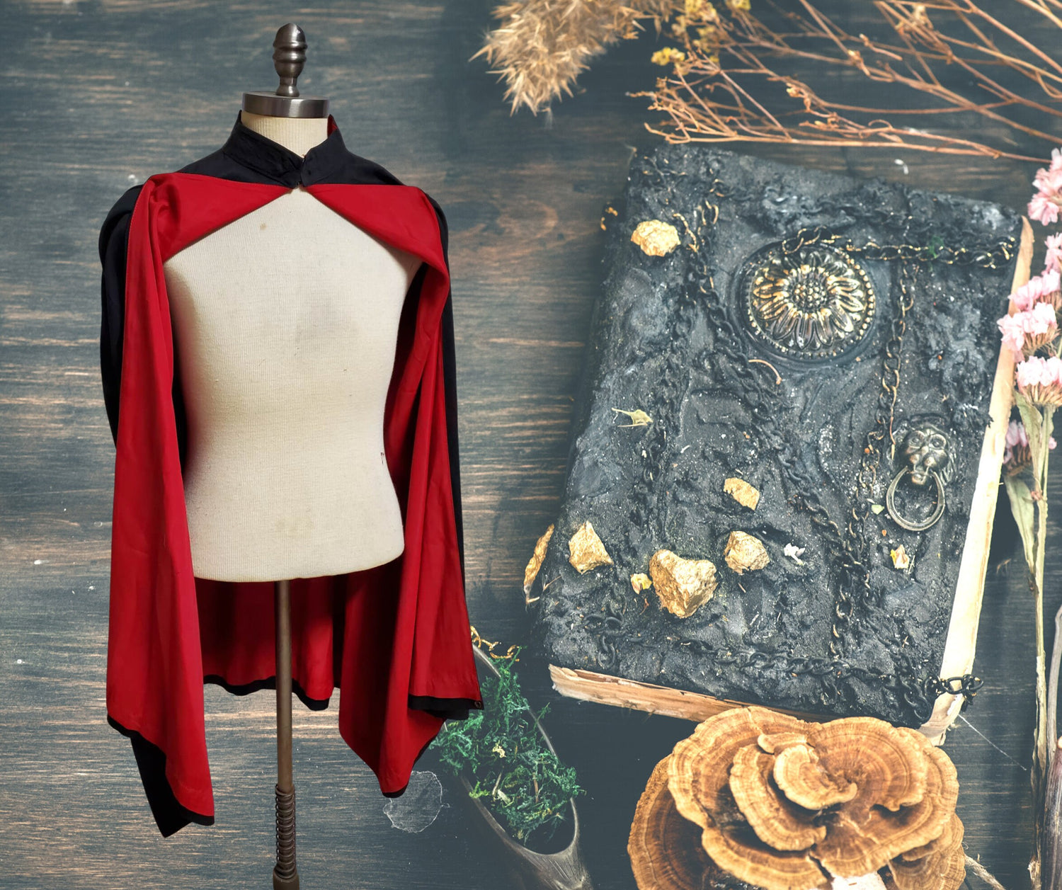 Upcycled Secret Society Cape for LARP, Magician, Magic, Cosplay, and more. Has Secret Pocket, 3 styles Lord and Lady Towers