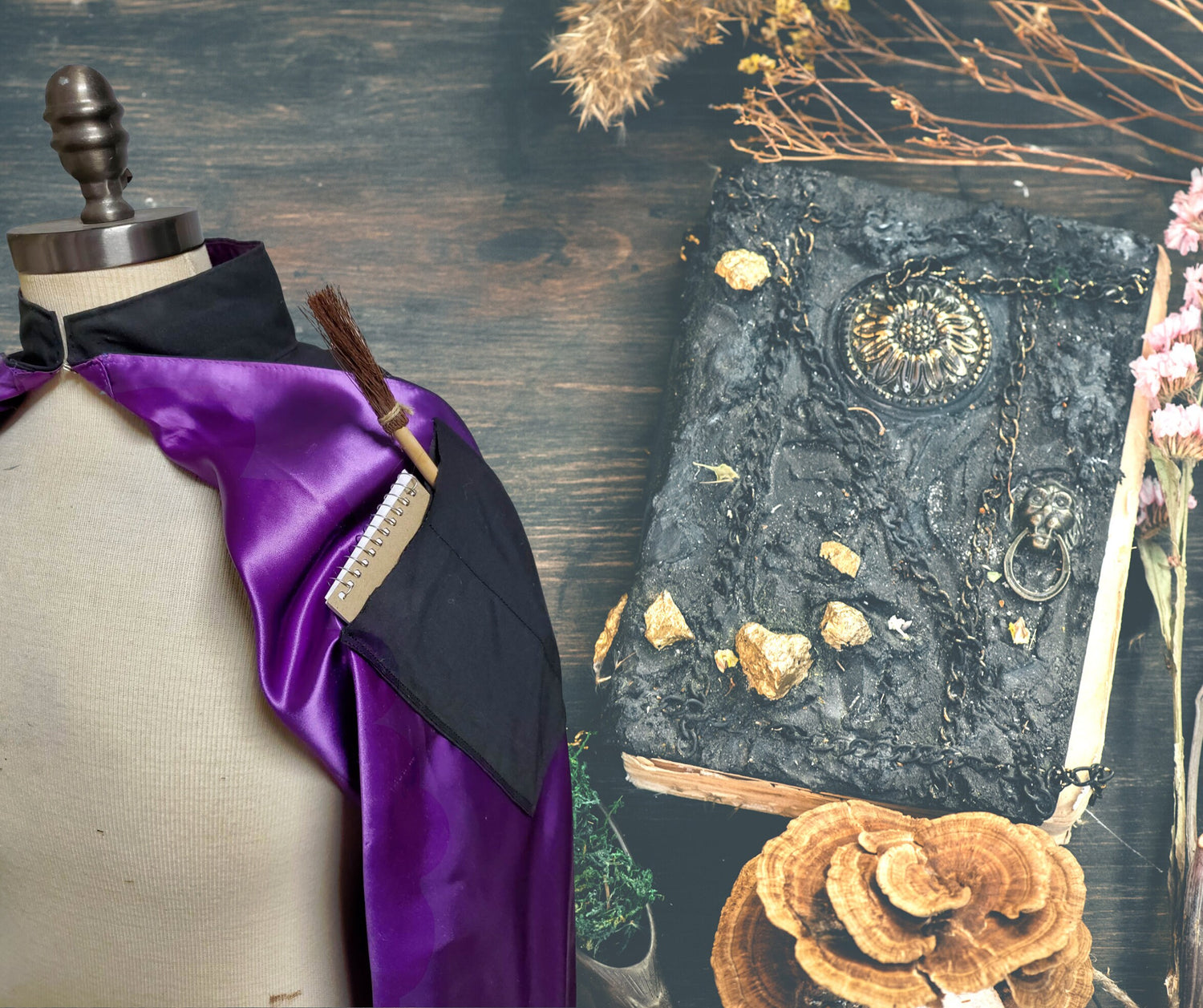 Upcycled Secret Society Cape for LARP, Magician, Magic, Cosplay, and more. Has Secret Pocket, 3 styles Lord and Lady Towers