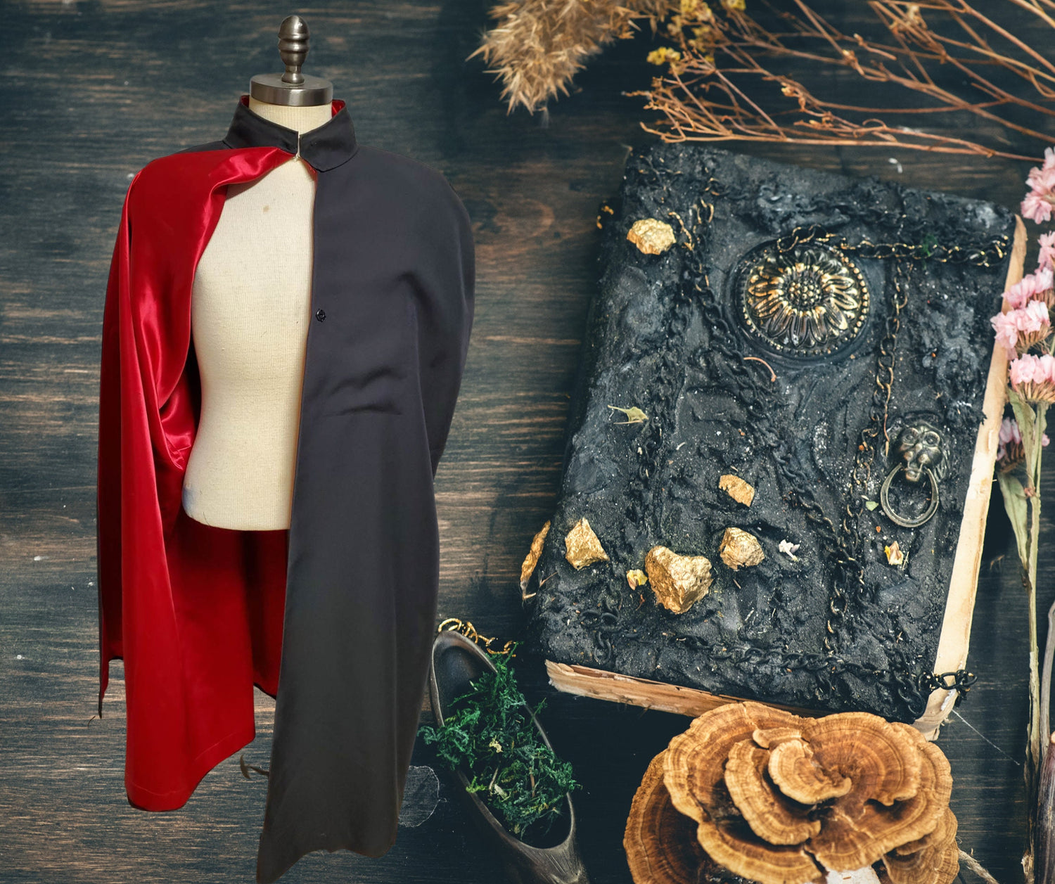 Upcycled Secret Society Cape for LARP, Magician, Magic, Cosplay, and more. Has Secret Pocket, 3 styles Lord and Lady Towers