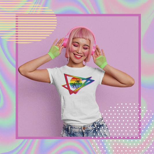 Outrun Style Rainbow Pride Shirt