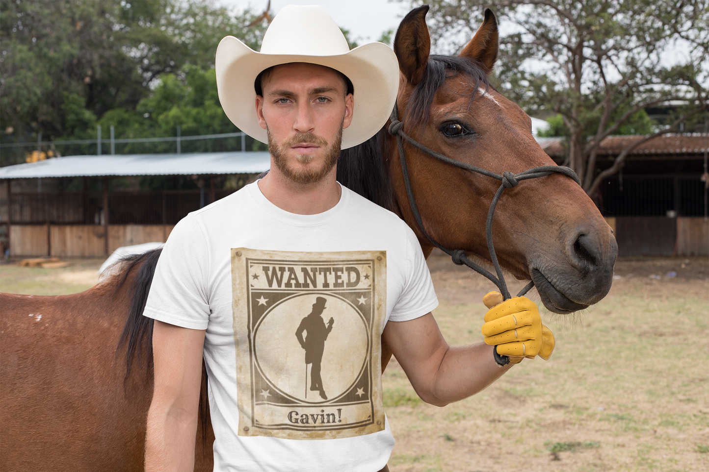 GAVIN  Wanted Sign - Have you seen my mate Gavin? Red Dead Redemption inspired parady tshirt Lord and Lady Towers