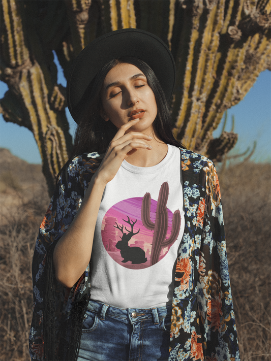 Desert Sunset Jackalope Short Sleeve  Cryptid Tee